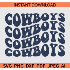 Cowboys Retro Wavy Text  SVG, Retro Cowboys SVG