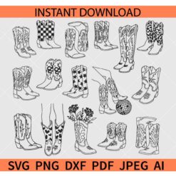 Cowgirl-Boots-SVG-Bundle, Cowgirl Boots SVG, boots svg, Western Boots svg, Rodeo svg, Ranch svg