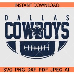 Dallas Cowboys Star SVG, Dallas Cowboys half Football Ball SVG