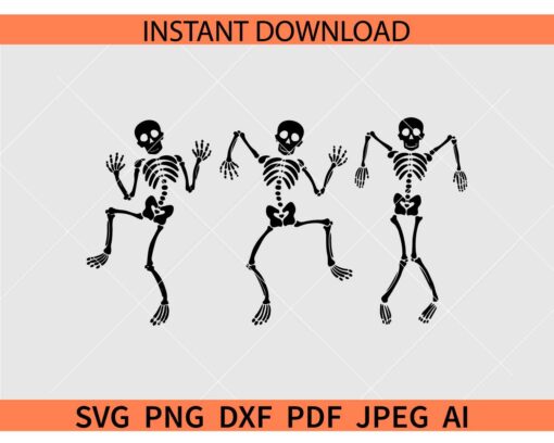 Dancing Skeletons SVG, Halloween Skeletons Dancing SVG