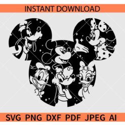 Disneyland friends Mickey ears SVG, Mickey Mouse Head Disneyland friends SVG, Disneyland friends Mickey Head SVG