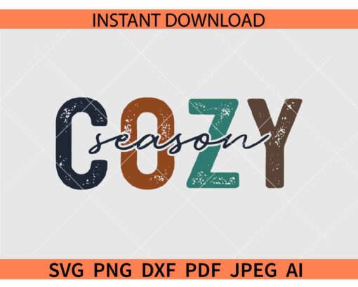 Distressed Cozy season SVG, Cozy Season SVG PNG, Christmas SVG, Winter SVG