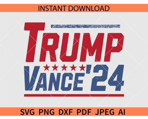 Distressed Trump Vance 2024 SVG, Trump Election 2024 SVG