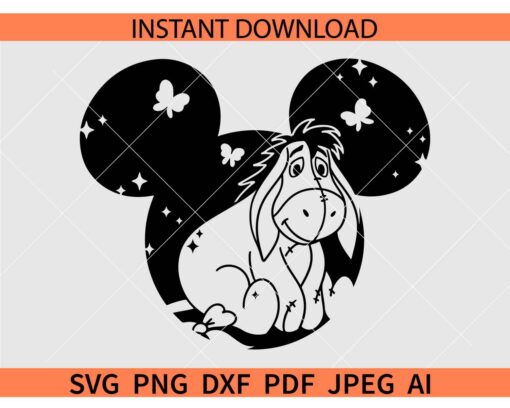 Eeyore Mickey ears SVG, Disney Ears Eeyore SVG