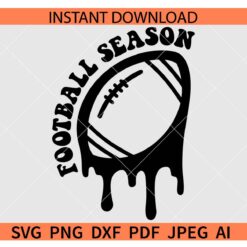 Football Season Dripping Football SVG, Drippy Football Ball Football Season SVG
