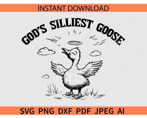 God's Silliest Goose SVG, Vintage God's Silliest Goose Angel SVG