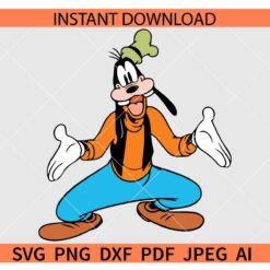Goofy layered SVG, Happy Goofy SVG