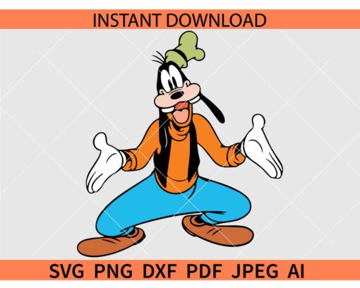 Goofy layered SVG, Happy Goofy SVG
