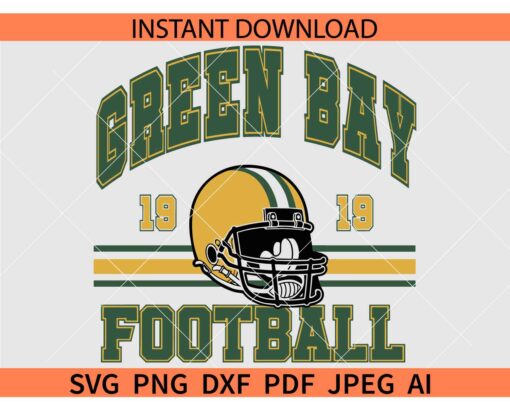Green Bay Football Helmet SVG, Green Bay Football 1919 SVG