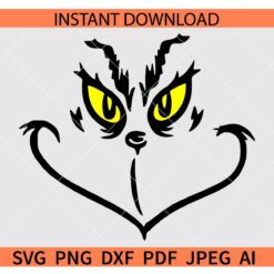 Grinch Face Outline SVG