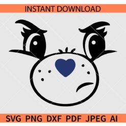 Grumpy Bear Face SVG, Grumpy Care Bear SVG