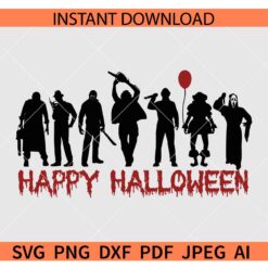 Happy Halloween Characters SVG, Halloween Characters SVG, Horror Movie Characters SVG