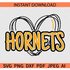 Hornets Heart SVG, Hornets Love SVG, Team Hornets SVG