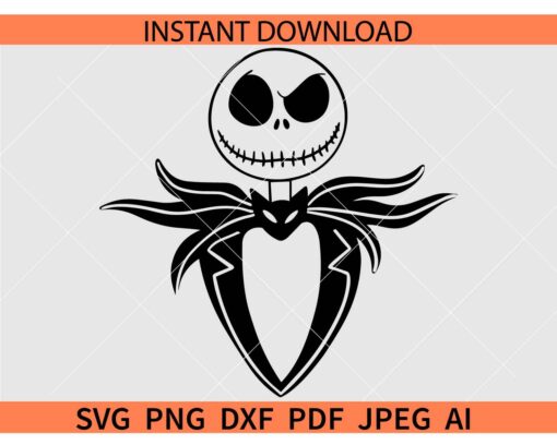 Jack Skellington Vector SVG, Jack Skellington Silhouette SVG