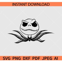 Jack Skellington head SVG, Jack Head Silhouette SVG