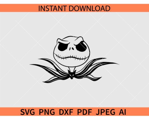 Jack Skellington head SVG, Jack Head Silhouette SVG