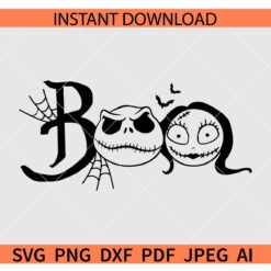 Jack and sally Boo SVG, Halloween Jack and sally Boo SVG
