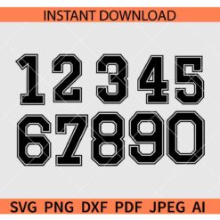 Jersey Numbers Bundle SVG, Numerical Numbers SVG