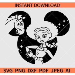 Jessie Toy story Mickey ears SVG, Jessie Disneyland Ears SVG