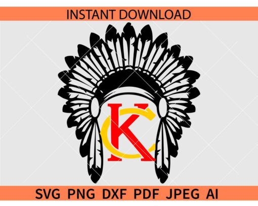 Kansas City head dress SVG, Kansas City Chiefs Headdress SVG