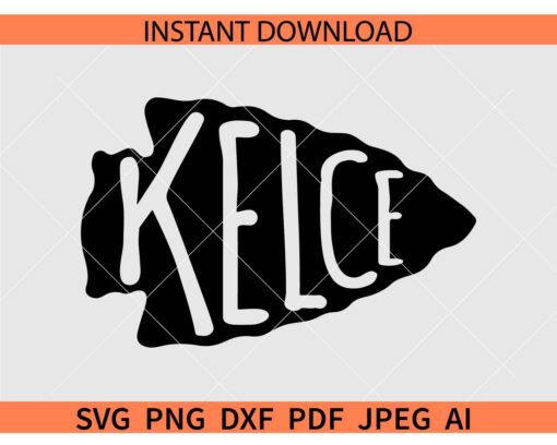 Kelce Arrowhead Silhouette SVG, Kansas City Arrowhead Logo Kelce SVG