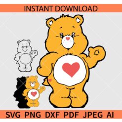 Layered Tenderheart Bear SVG, Care Bears SVG, Valentine Bear SVG