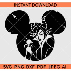 Maleficent Mickey Ears SVG, Maleficent Disney Ears SVG, Disneyland Villains SVG