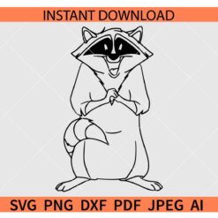 Meeko the raccoon Sketch SVG, Meeko the raccoon Coloring Page SVG