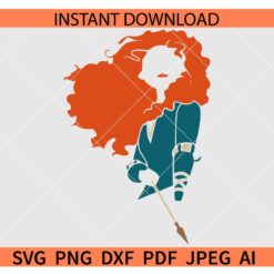 Merida SVG, Princess Merida clipart SVG, Disney Brave SVG