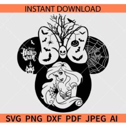 Minnie Princess Ariel Halloween SVG, Minnie Ears Princess Ariel SVG