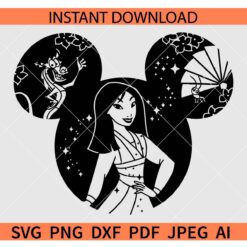 Mulan Mickey ears SVG, Disney ears Mulan Princess SVG