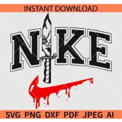 Nike Horror movie Knife SVG, Horror Movie Character in Nike Logo SVG