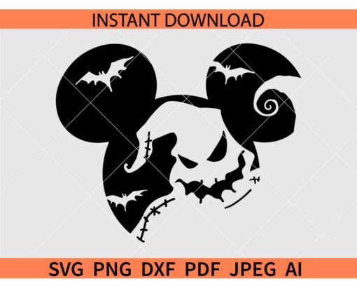 Oogie Boogie Mickey Ears SVG, Mickey Mouse Oogie Boogie SVG, Disney Oogie Boogie SVG