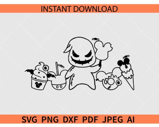 Oogie boogie Halloween Snacks SVG, Oogie boogie Disneyland Snacks SVG