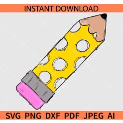 Pencil Dots SVG, Polka Dots Pencil SVG