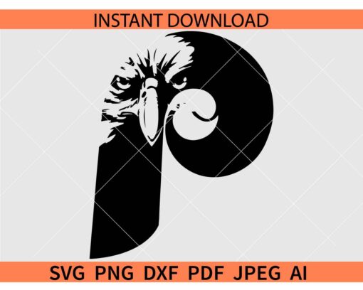 Philadelphia Eagles SVG, Eagles Head in P Logo SVG