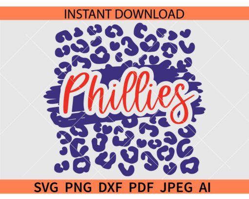 Phillies Leopard print SVG, Leopard print Phillies SVG