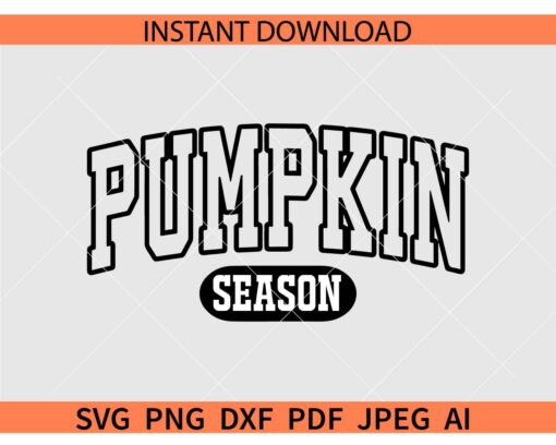 Pumpkin season Varsity Font SVG, Pumpkin Harvest Season SVG
