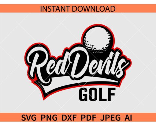 Red Devils Golf SVG, The Red Devils Golf SVG, Red Devils Sports SVG