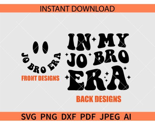 Retro In my Jo Bro Era SVG, In my Jo Bro Era Smile SVG, In my Jo Bro Era retro wavy text SVG