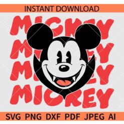 Retro Mickey Vampire SVG, Mickey Vampire Retro Text SVG, Disney Vampire SVG