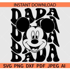 Retro dada Mickey Mouse SVG, Dada Retro Wavy Text Mickey SVG