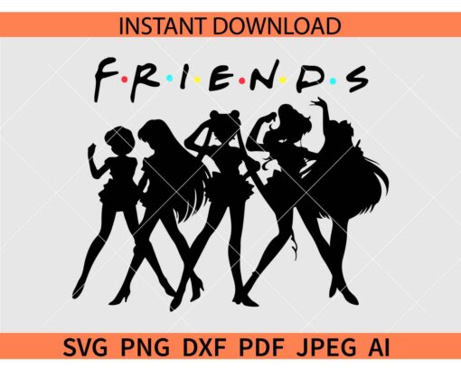 Sailor moon friends SVG, Sailor Squad SVG