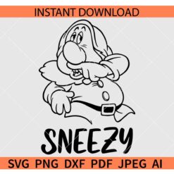 Sneezy Dwarf SVG, Snow White and the Seven Dwarfs SVG