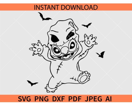 Stitch Oogie Boogie costume SVG, Stitch With Oogie Boogie costume SVG