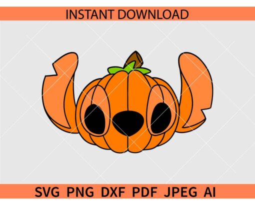 Stitch Pumpkin SVG, Pumpkin Face Stich SVG, Halloween Pumpkin Face SVG