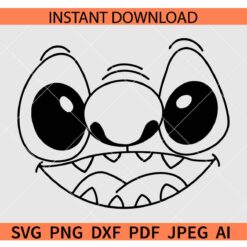 Stitch face outline SVG, Stitch face sketch SVG