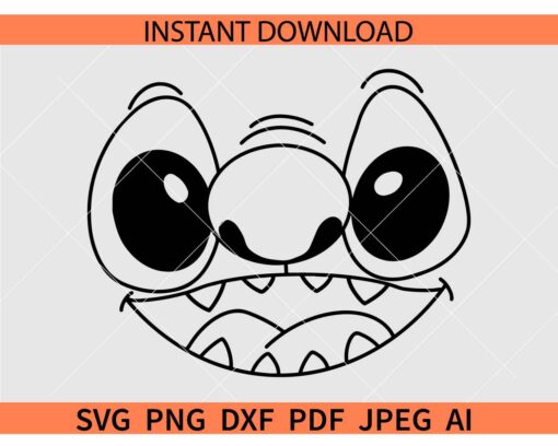 Stitch face outline SVG, Stitch face sketch SVG