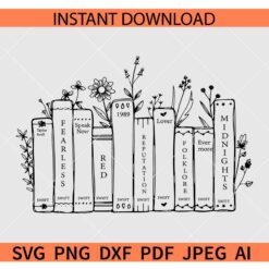 Taylor Swift albums Floral books SVG, Taylor Swift Playlist Floral books SVG