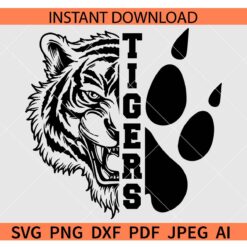 Tigers-Mascot-Svg, Tiger svg, Tigers school spirit svg, Tigers logo svg, Tigers sports shirt svg